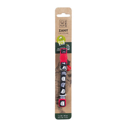 Load image into Gallery viewer, M-PETS Zany Cat Eco Collar Red &amp; Black
