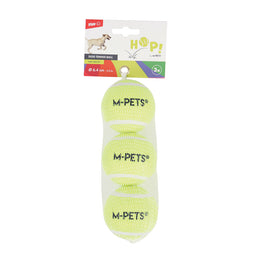 Load image into Gallery viewer, M-PETS HOP! Tennis Ball Dog Toy 6.4cm 3pcs Yellow
