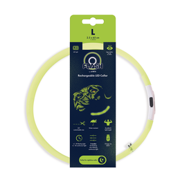Load image into Gallery viewer, M-PETS Flash Led Rechargeable Collar L Green
