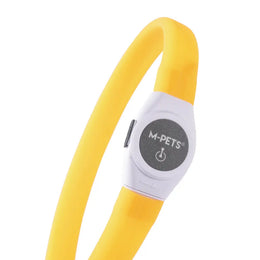 Load image into Gallery viewer, M-PETS Flash Led Rechargeable Collar L Orange
