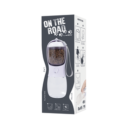Load image into Gallery viewer, M-PETS On The Road 2in1 Water Bottle 300ml White
