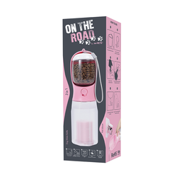 Load image into Gallery viewer, M-PETS On The Road 3in1 Water Bottle 600ml Pink
