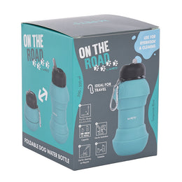 Load image into Gallery viewer, M-PETS On The Road Foldable Water Bottle 200-550ml Turquoise Blue
