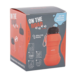 Load image into Gallery viewer, M-PETS On The Road Foldable Water Bottle 200-550ml Vivid Orange
