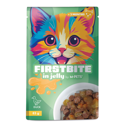 Load image into Gallery viewer, M-PETS Firstbite Duck in Jelly Wet Food Pouches for Cats 12x85g
