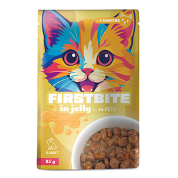 Load image into Gallery viewer, M-PETS Firstbite Rabbit in Jelly Wet Food Pouches for Cats 12x85g
