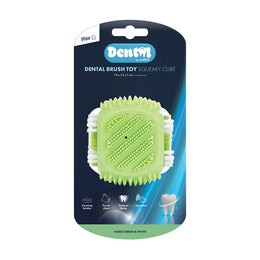 Load image into Gallery viewer, M-PETS Dental Brush Squeaky Cube Dog Toy
