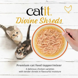 Load image into Gallery viewer, Catit Divine Shreds Tasty Tuna with Seabream &amp; Wakame Wet Cat Food Pouch
