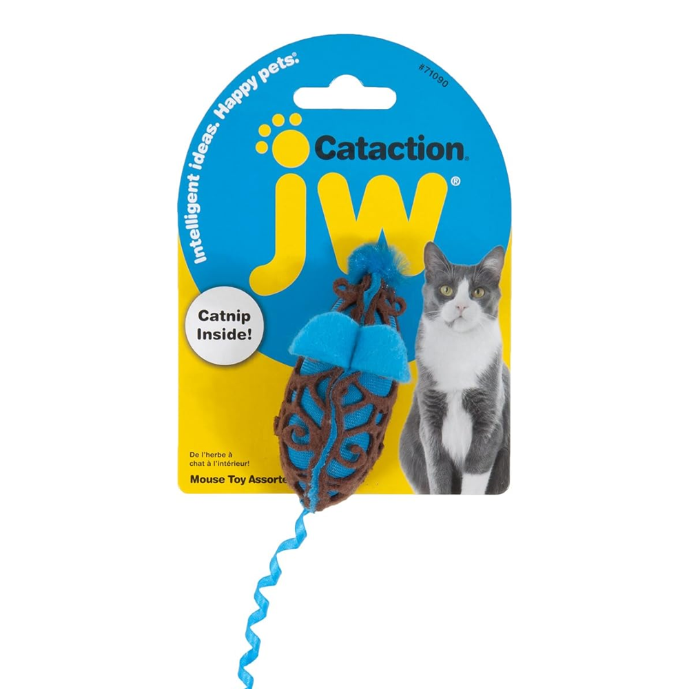 JW Mouse Catnip Infused Cat Toy- Assorted Colors
