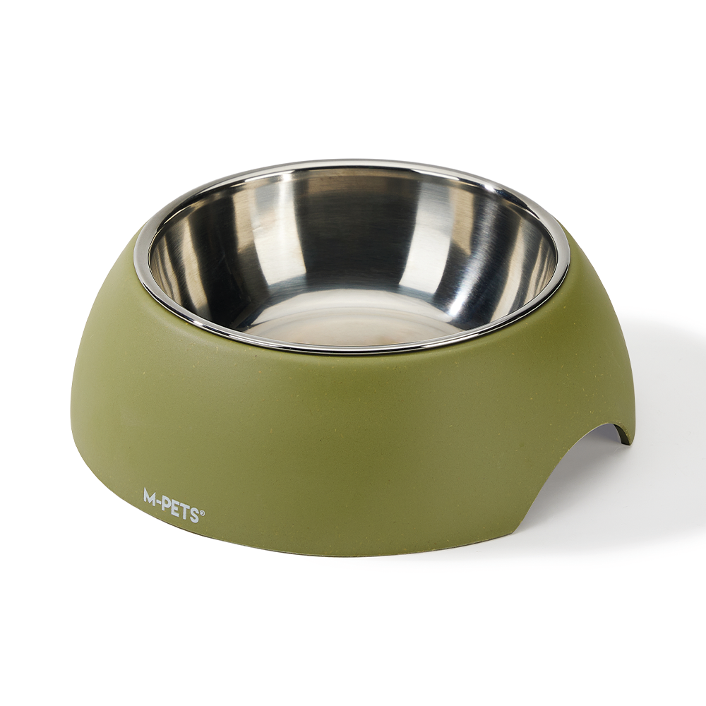 M-PETS Eco Bamboo Bowl Olive