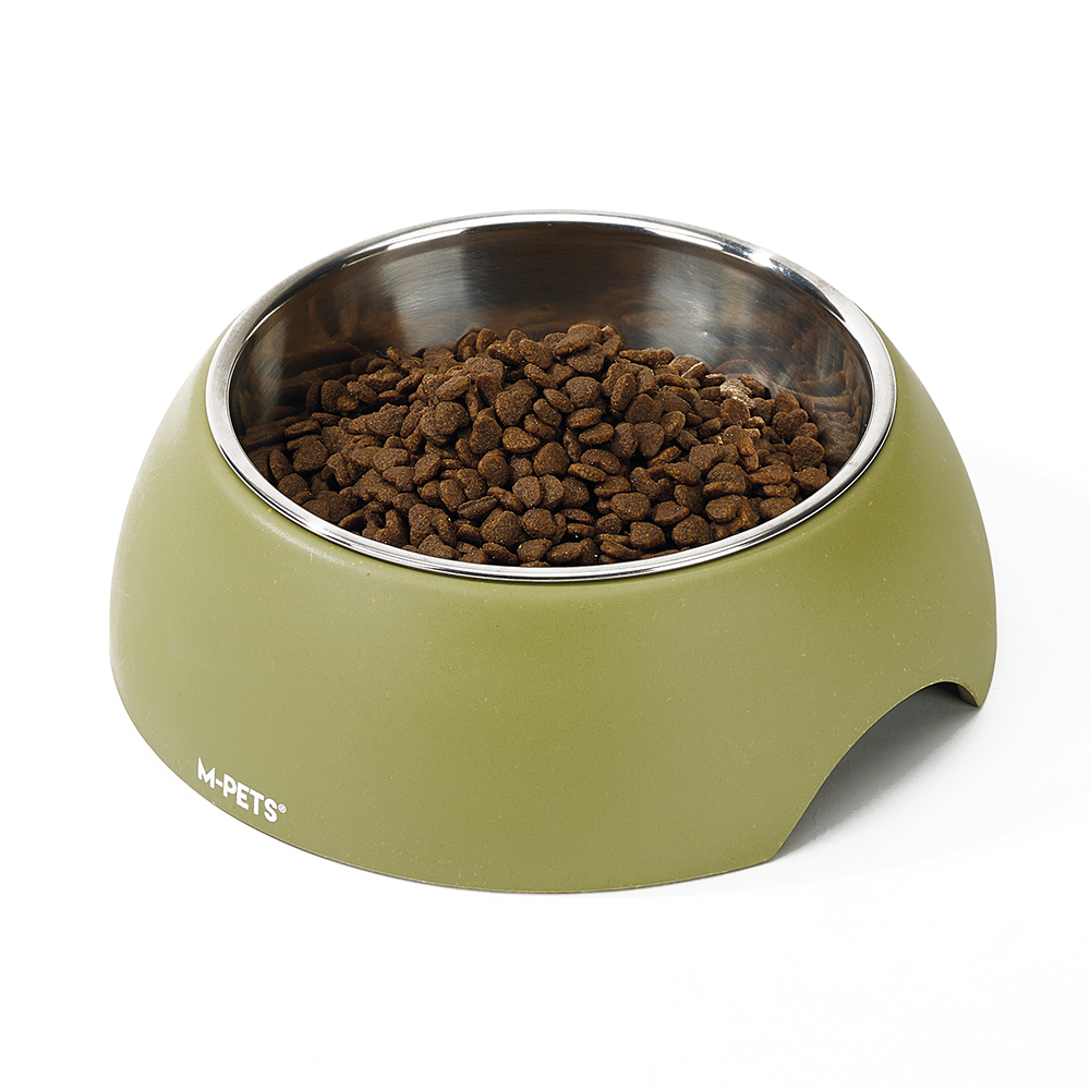 M-PETS Eco Bamboo Bowl Olive