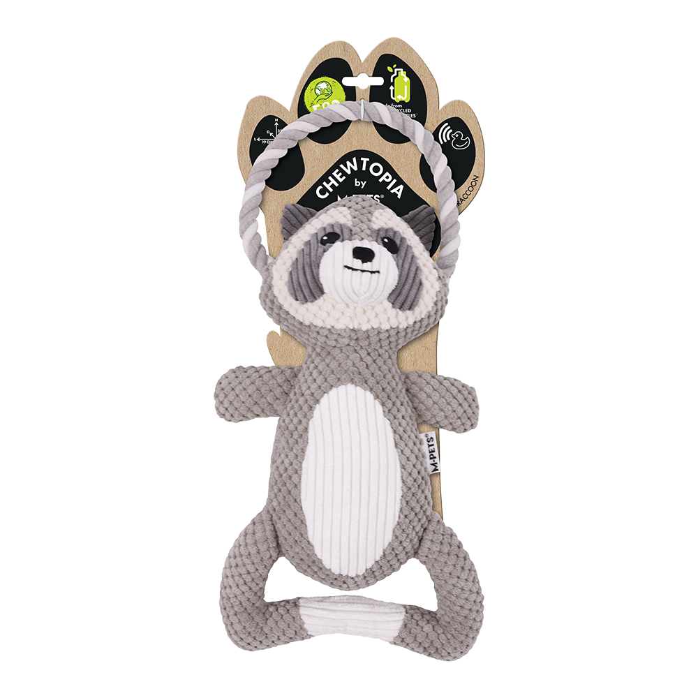 M-PETS Chewtopia Raccoon Dog Toy