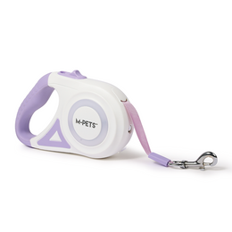 Load image into Gallery viewer, M-PETS Flash Retractable Leash White &amp; Purple
