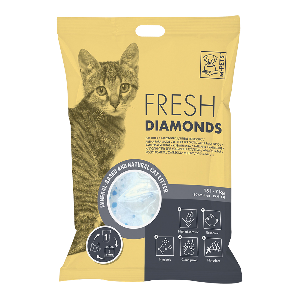 M-PETS Fresh Diamonds Silica Gel Cat Litter Non Scented