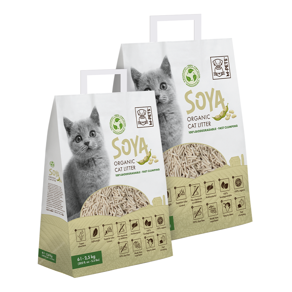 M-PETS Soya Organic Cat Litter Non Scented - 100% Biodegradable