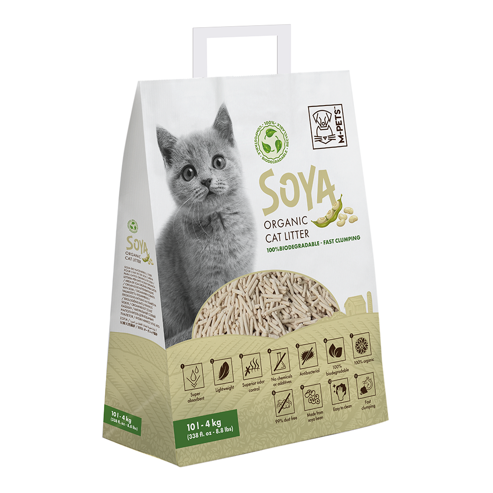 M-PETS Soya Organic Cat Litter Non Scented - 100% Biodegradable