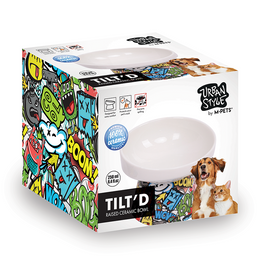 Load image into Gallery viewer, M-PETS Freestyle Tilt&#39;d Raised Ceramic Bowl Mixed Colors
