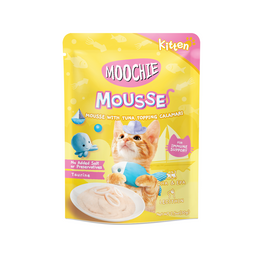 Load image into Gallery viewer, Moochie Mousse Tuna With Topping Calamari Recipe Pouch for Kitten Wet Food
