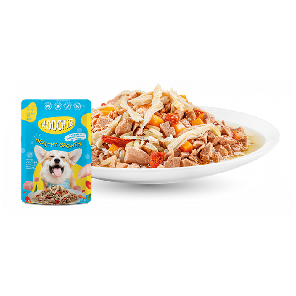 Moochie Puppy Casserole with Chicken Healthy Growth Dog Wet Food Pou