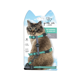 Load image into Gallery viewer, M-PETS Gentle Cat Harness &amp; Leash Set Jade Green
