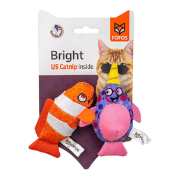Load image into Gallery viewer, FOFOS Sperm Whale &amp; Clown Fish with Catnip Cat Toy
