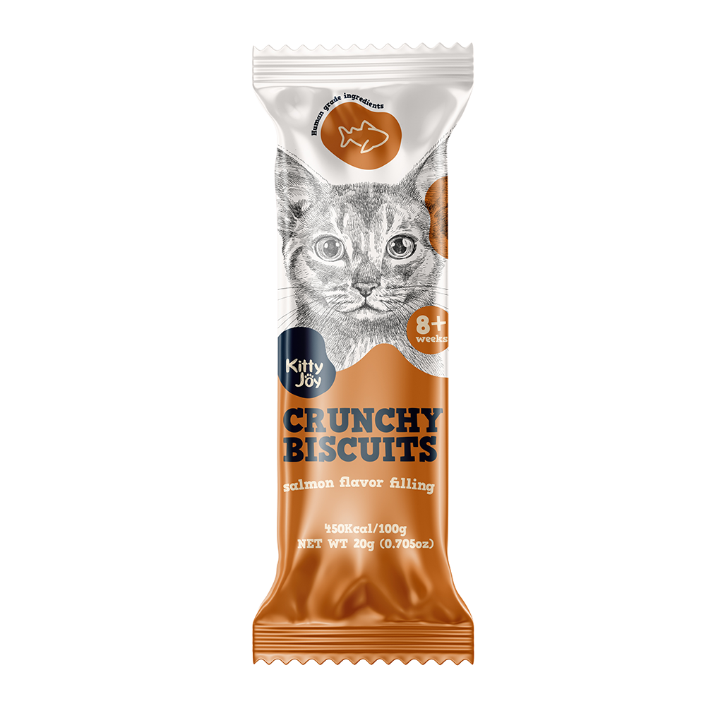 Kitty Joy Crunchy Biscuits with Salmon Flavor Filling Cat Treats