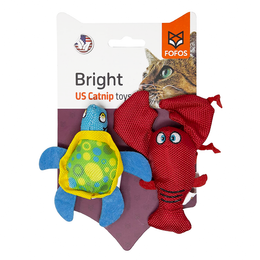 Load image into Gallery viewer, FOFOS Turtle &amp; Lobster with Catnip Cat Toy
