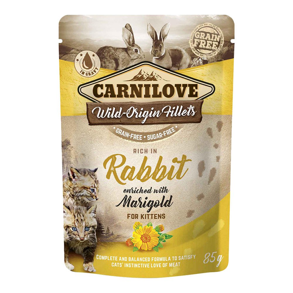 Carnilove Rabbit enriched with Marigold for Kittens (Wet Food Pouches)