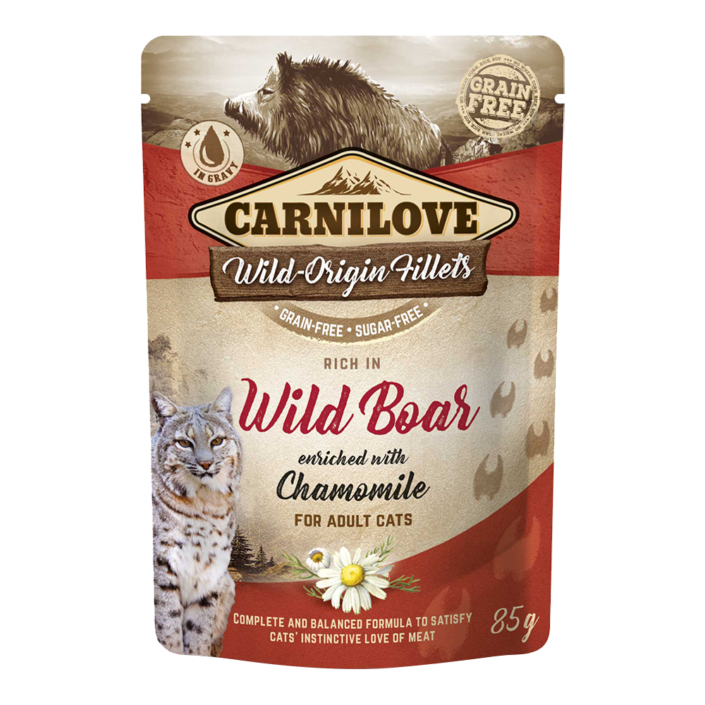 Carnilove Wild Boar enriched with Chamomile for Adult Cats (Wet Food Pouches)