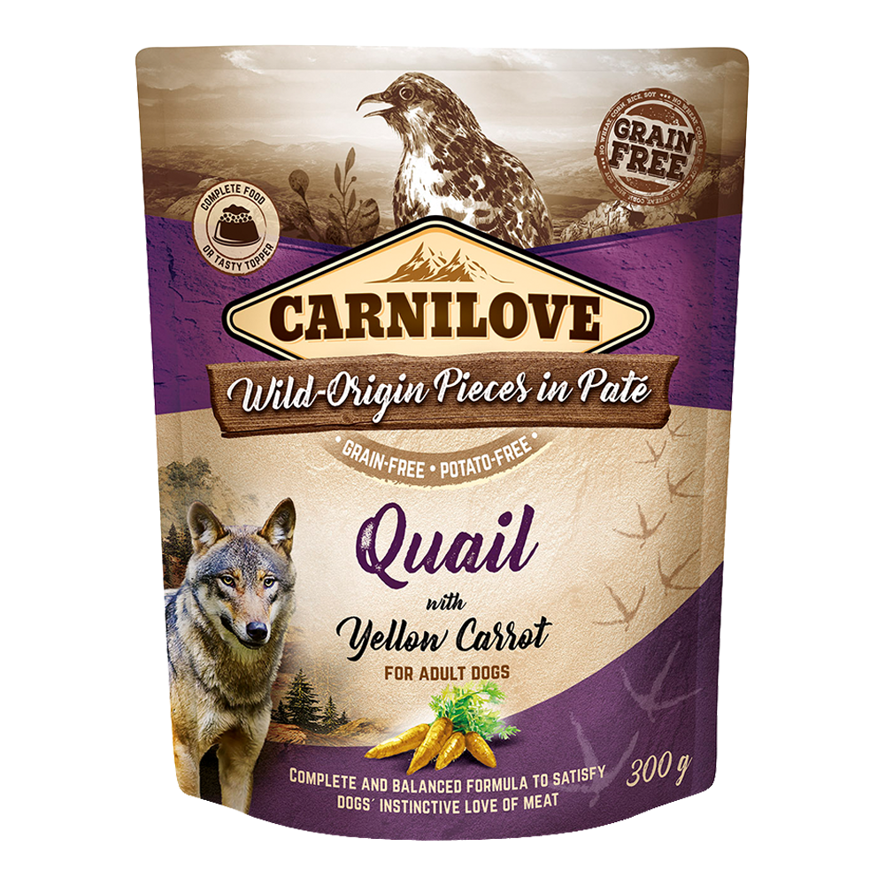 Carnilove Quail with Yellow Carrot for Adult Dogs (Wet Food Pouches)