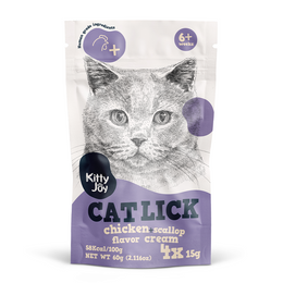Load image into Gallery viewer, Kitty Joy Cat Lick Chicken + Scallop Flavor Cream Cat Treats

