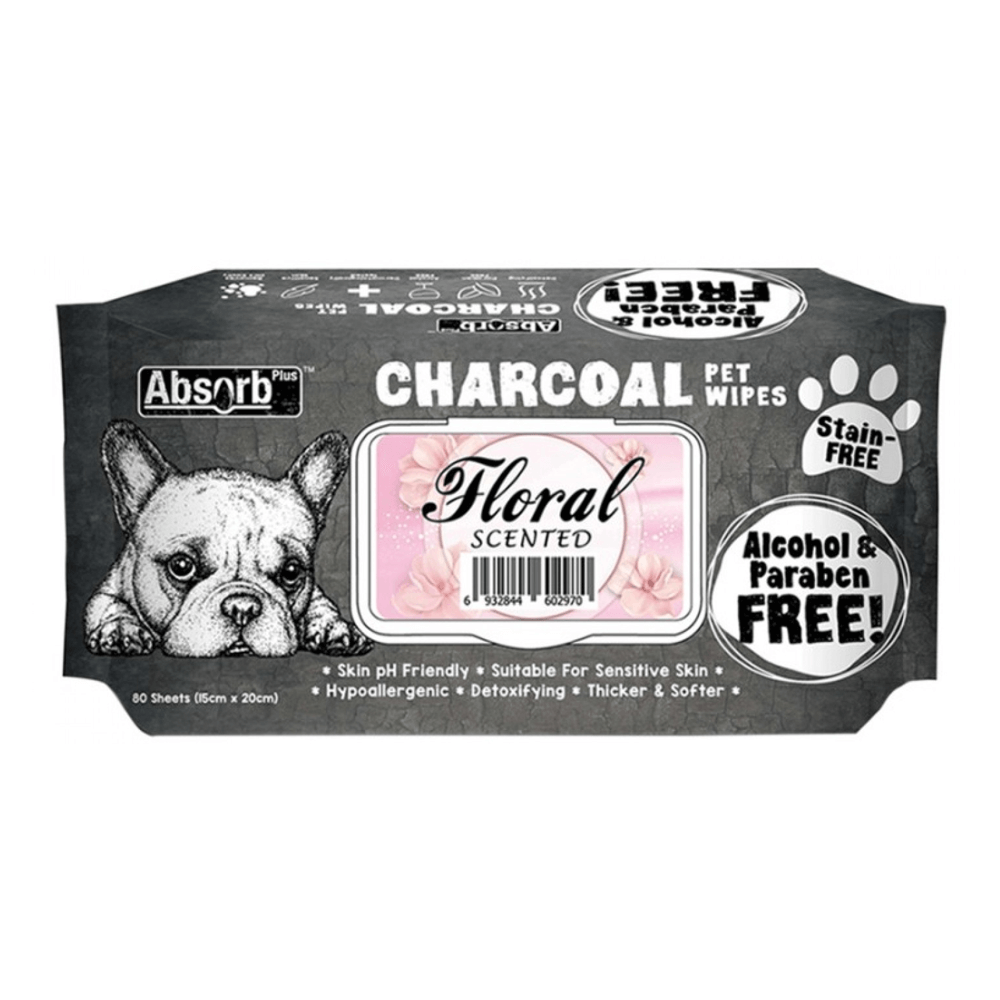 Absolute Pet Absorb Plus Charcoal Pet Wipes Floral