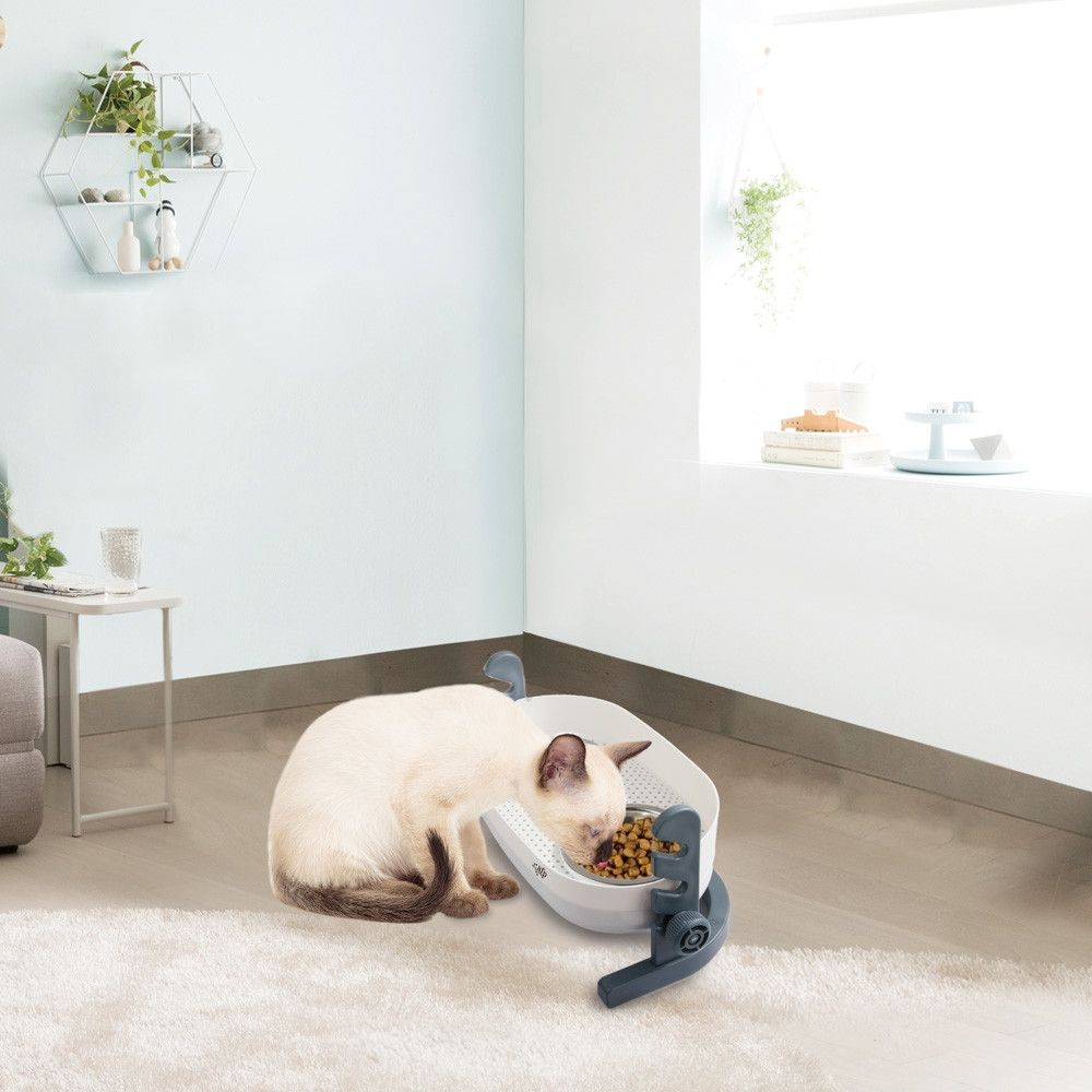 All For Paws 3-in-1 Elevated Double Dinner Food and Water Bowl