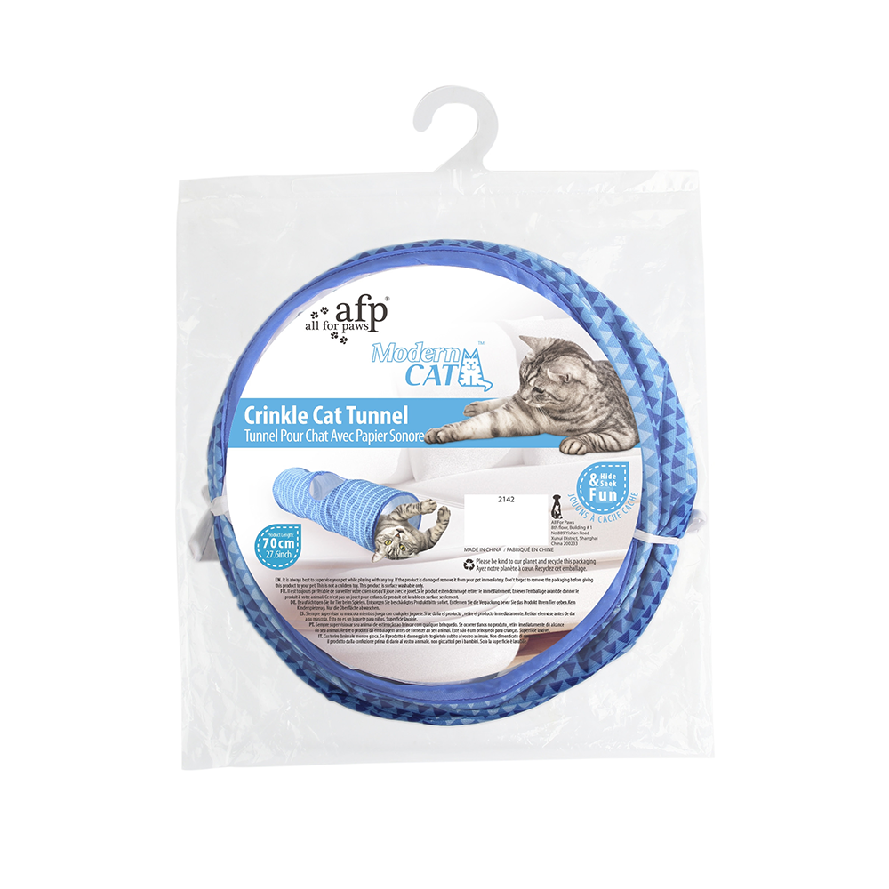 All For Paws Modern Cat Tunnel - Blue