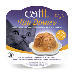 Load image into Gallery viewer, Cat It Fish Dinner, Crab Flavour &amp; Pumpkin Cat Wet Food

