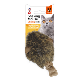 Load image into Gallery viewer, FOFOS Pull String &amp; Sound Chip Brown Shaking Mouse Cat Toy
