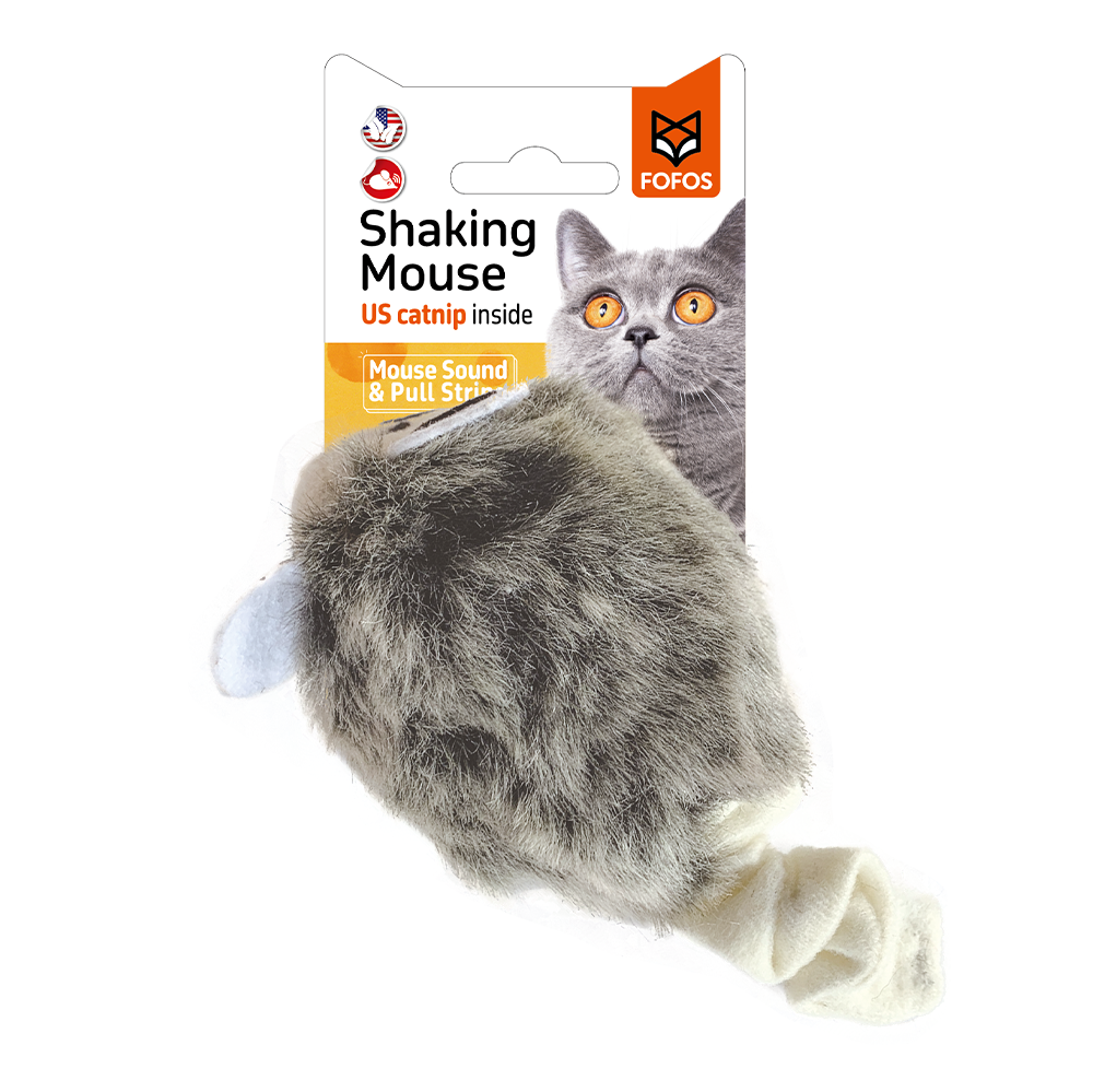 FOFOS Pull String & Sound Chip Grey Shaking Mouse Cat Toy | The Pet Store FOFOS Pull String & Sound Chip Grey Shaking Mouse Cat Toy | The Pet Store
