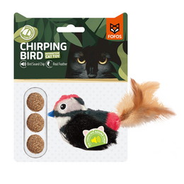 Load image into Gallery viewer, FOFOS Sound Chip Black Bird with Catnip Balls Cat Toy
