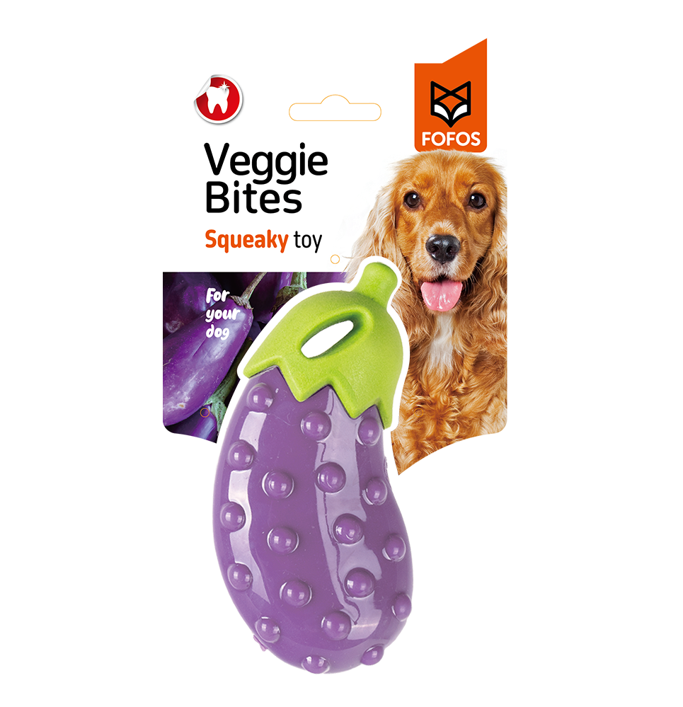 FOFOS Veggi Bites Eggplant Dog Toy
