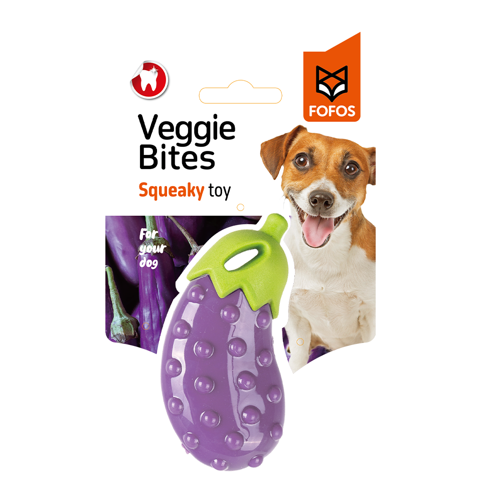 FOFOS Veggi Bites Eggplant Dog Toy