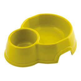 Load image into Gallery viewer, Georplast Mon Ami Double Plastic Pet Bowl Lime Green
