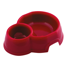 Load image into Gallery viewer, Georplast Mon Ami Double Plastic Pet Bowl Red
