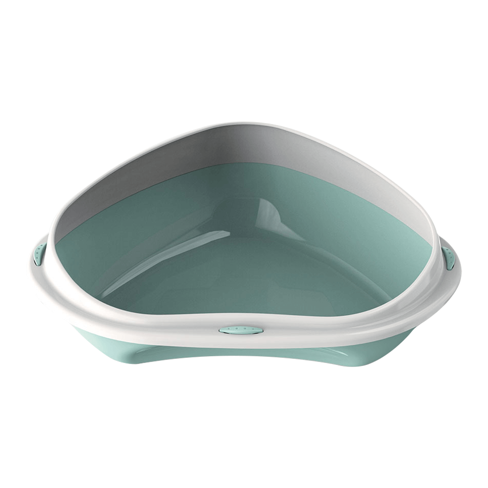 Georplast Shuttle Corner Cat Litter Tray Green