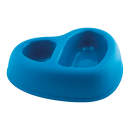Load image into Gallery viewer, Georplast That&#39;s Amore Double Plastic Pet Bowl Blue
