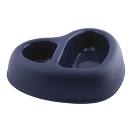 Load image into Gallery viewer, Georplast That&#39;s Amore Double Plastic Pet Bowl Navy Blue
