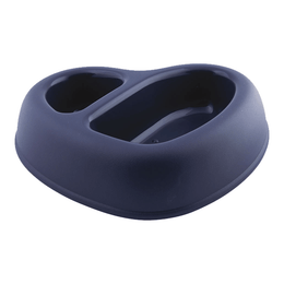 Load image into Gallery viewer, Georplast That&#39;s Amore Double Plastic Pet Bowl Navy Blue
