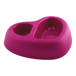 Load image into Gallery viewer, Georplast That&#39;s Amore Double Plastic Pet Bowl Pink
