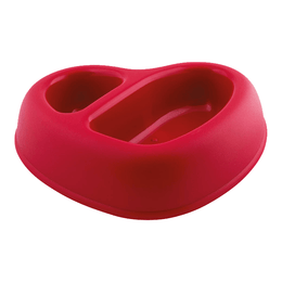 Load image into Gallery viewer, Georplast That&#39;s Amore Double Plastic Pet Bowl Red

