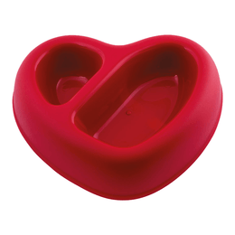 Load image into Gallery viewer, Georplast That&#39;s Amore Double Plastic Pet Bowl Red
