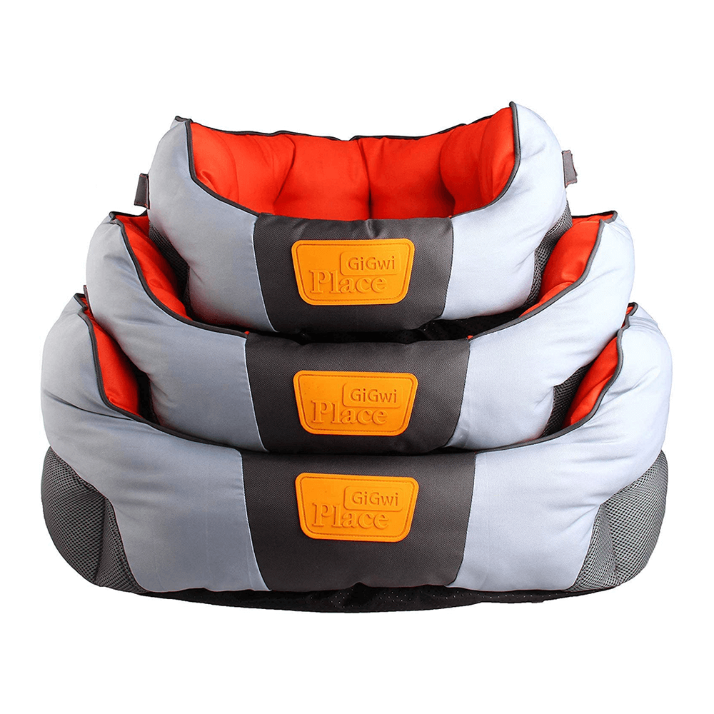 GiGwi Place Soft Bed Orange & Light Grey